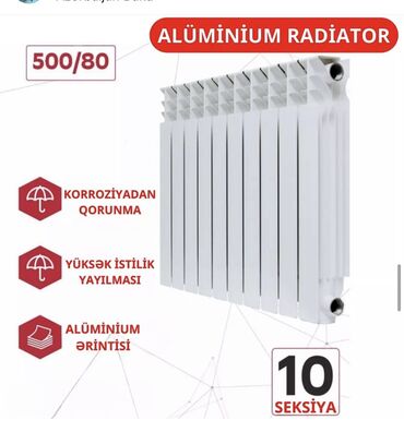 Radiatorlar: Yeni Seksiyalı Radiator Alüminium, Pulsuz çatdırılma, Ödənişli çatdırılma, Ödənişli quraşdırma, Zəmanətli, Kredit var