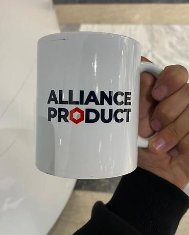 Керамическая кружка с брендингом Alliance Product - Материал: белая