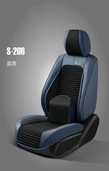 шлифовальная машина для авто: Чехлы Экокожа, С подушкой, цвет - Синий, Universal Seat cover