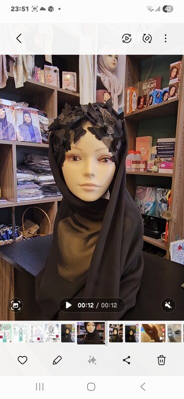Plaşlar: Qadınlar üçün qara hicab dəsti - Model: klassik qara rəngli, tam