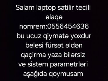 Kompüter və noutbuk aksesuarları: Salam yazli ṣekilde gorunduyu kimi ucuz ve ela sistem di cox suretli