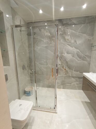 Duş kabinaları, arakəsmələr: Yeni Üstü açıq kabina, Künc üçün, Pulsuz çatdırılma — 21