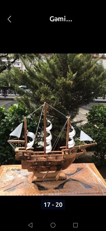 Gəmi modelləri: Gəmi Agacdan Əl işi 15azn Qoz Agacınnan hazırlanmış əl işi Gəmilər — 7