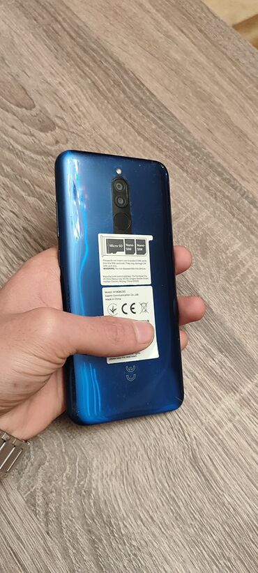 uz qırxan: Xiaomi Redmi 8, 64 GB, rəng - Göy, 
 İki sim kartlı, Face ID, Zəmanət