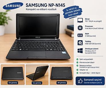 notebook samsung: Samsung NP-N145 noutbuk – kompakt və etibarlı model - Ekran: 10.1" — 1