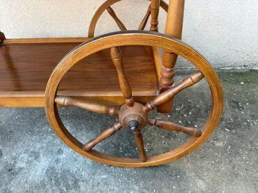 RS - Antique Drinks Carts: Stara drvena barska kolica za piće ✨ Odlično stanje 📸 Kao na slikama — 11