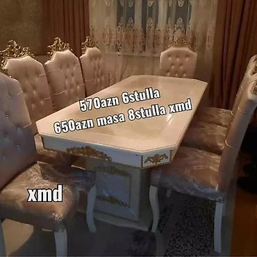 boya seti: Qonaq otağı üçün, Yeni, Açılmayan, Oval masa, 6 stul — 8