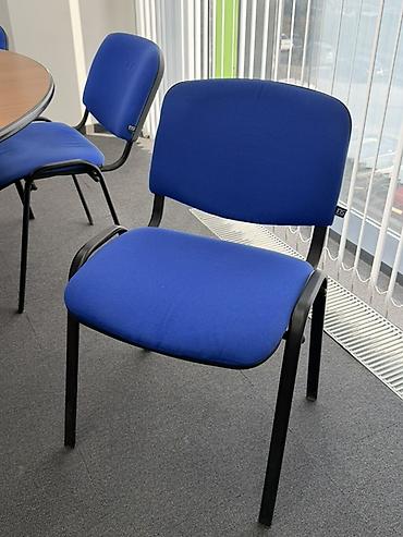 Офисные столы: Офисный письменный стол из ЛДСП, цвет — тёплый бук/вишня. - Прямая — 13