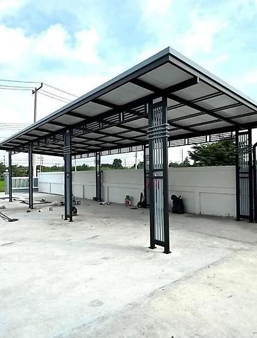 Навесы: Навес, Односкатный, Металл, Поликарбонат, Установка — 1