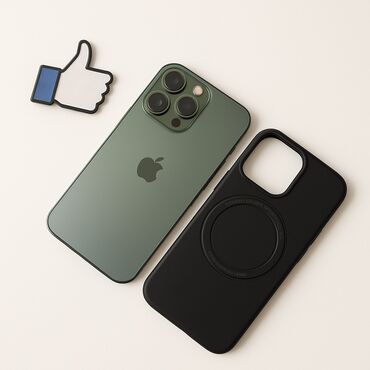 apple телефон: IPhone 13 Pro, Колдонулган, 256 ГБ, Alpine Green, Заряддоочу түзүлүш, Коргоочу айнек, Каптама, 85 %