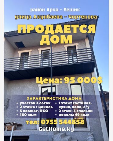 Продажа домов: Дом, 160 м², 5 комнат, Риэлтор, ПСО (под самоотделку)