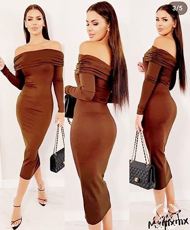 Haljine: Haljine vise modela sa elastinom. Bez,crna,borda,roza,puder — 27