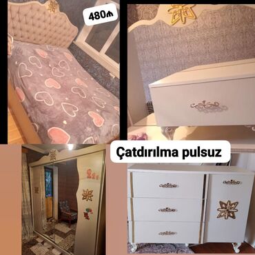барокко мебель: Çatdırılma pulsuz Yataq mebeli 480₼ Təcili satılır ünvan Mehdiabad