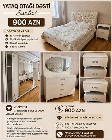 bag mebeli ikinci el: Elan: Qonaq otağı, yataq otağı mebelləri və sürüşən qapılı şkaf 1) — 2