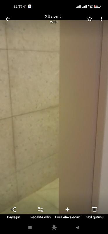 Şüşə duş kabinası üçün sürüşmə qapı - Material: qalın temperli şüşə