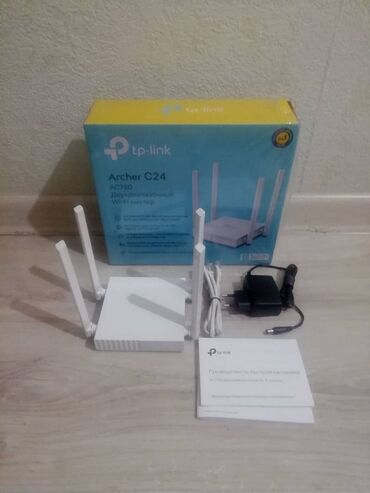 пассивное сетевое оборудование tp link: 2-диап. WiFi TP-Link Archer C24 роутер 4 антенны, идеальное состояние