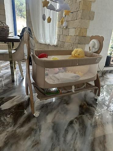 uşağ beşiyi: Uşaq beşiyi və yelləncək funksiyalı beşik seti - Rəng: bej/krem — 2