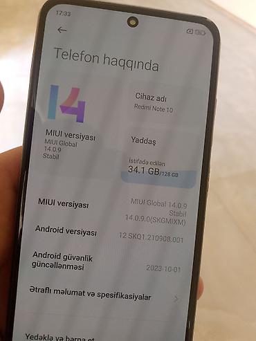 tv box android 9: Redmi Note 10, 128 GB, rəng - Gümüşü, Barmaq izi — 1