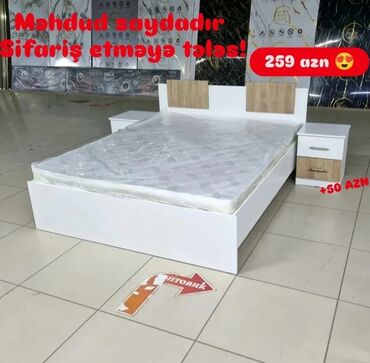 Çarpayılar: Yeni, İkinəfərlik çarpayı, Bazasız, Matras ilə, Siyirməsiz, Azərbaycan — 16