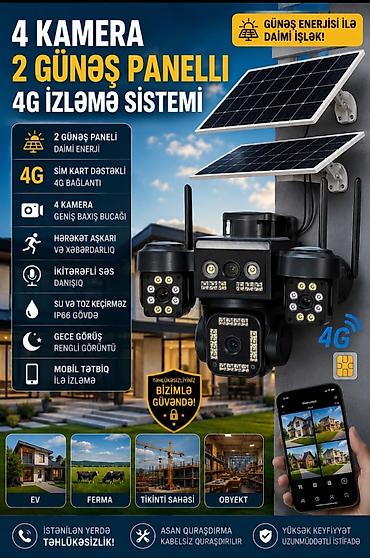 4 kamera, 2 günəş paneli ilə 4G izləmə sistemi - Günəş enerjisi ilə at lalafo.az 4 kamera, 2 günəş paneli ilə 4G izləmə sistemi - Günəş enerjisi ilə