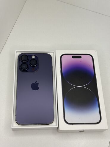 Apple iPhone: IPhone 14 Pro, Б/у, 256 ГБ, Deep Purple, Коробка, 87 %