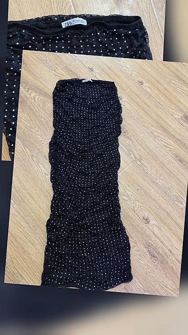 Детская одежда и обувь: ZARA markalı mesh/nakışlı ətək örtüyü (overlay). - Rəng: qara - — 1