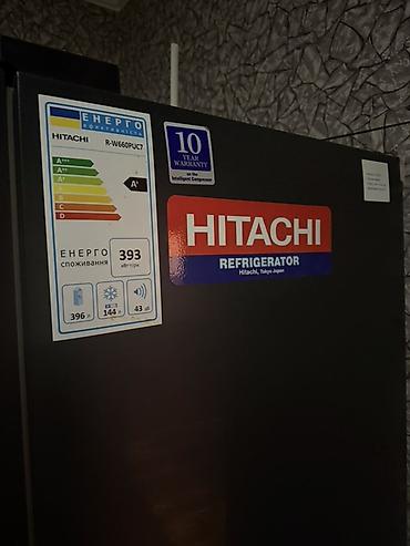 Soyuducular: İşlənmiş 4 qapılı Hitachi Soyuducu Satılır, rəng - Qara, Dispenserli — 5