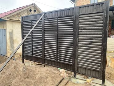 Откатные ворота: Металлические, Автоматические, Для частного дома, Для магазина, Для холодильника, С калиткой, Оптом, Новый, Бесплатная установка — 12