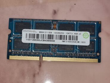 laptop ddr3 ram: Operativ yaddaş (RAM) Crucial, 4 GB, 1600 Mhz, DDR3, Noutbuk üçün, Yeni