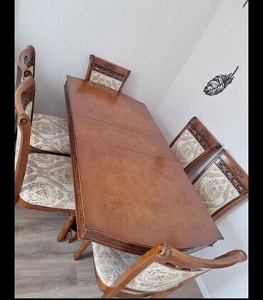 malaziya masa ve oturacaq: *ZB* *MASA DƏSTİ* Qiymət *330 AZN* Masa və 6 stul 90×180 açıq