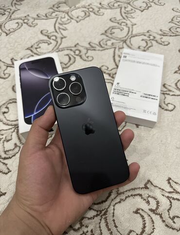 Apple iPhone: IPhone 16 Pro, Новый, 128 ГБ, Black Titanium, Защитное стекло, Чехол, Коробка, 100 %