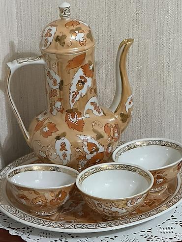 samovar cay: Çay dəsti, rəng - Qızılı, Farfor — 5