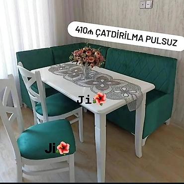Mətbəx guşə dəsti - Dəst tərkibi: 1 ədəd düzbucaqlı stol, 1 ədəd künc
