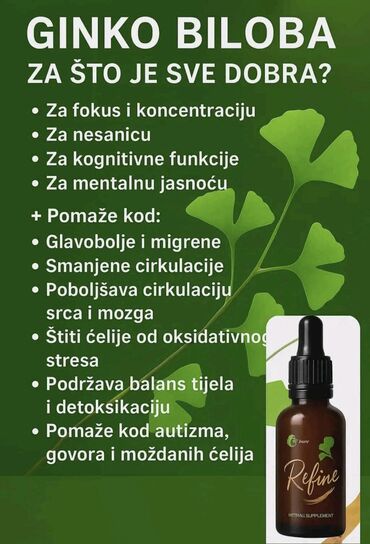 Suplementi: Refine kapi – prirodni dodatak ishrani na bazi ginka bilobe - Podrška — 1
