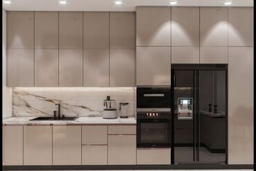 Sifarişlə mətbəx mebeli: Sifarişlə mətbəx dəsti, Özü çəkən petlələr, Mat laminat, Kredit var, Pulsuz çatdırılma, Rayonlara çatdırılma — 13