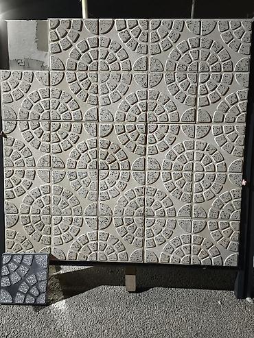 Dekorativ beton səki plitələri - Material: beton - Forma: kvadrat