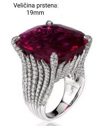 kaput sa dva lica: Women's ring, Material: Cubic zirconia