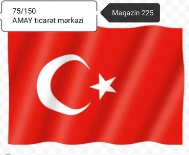 bayrag: Türkiyə bayraqı. Təzə. Ölçüsü 75/150 Ünvan AMAY ticarət mərkəzi ağ