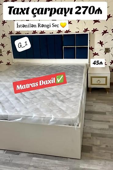 Taxt çarpayı – 270₼ - Matras daxildir - Başlıq: ağ korpus, tünd mavi lalafo.az -da Taxt çarpayı – 270₼ - Matras daxildir - Başlıq: ağ korpus, tünd mavi