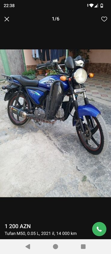 Motosikletlər: Tufan - M50, 110 sm3, 2020 il