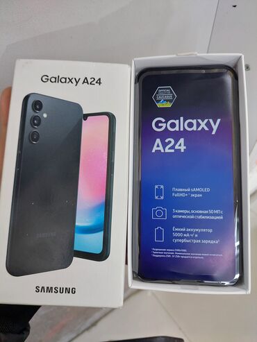 Samsung: Samsung Galaxy A24 4G, 128 GB, rəng - Qara, Barmaq izi, İki sim kartlı, Face ID