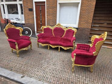 Stilske garniture: Luksuzni set nameštaja u baroknom stilu – trosed i dve fotelje - — 5