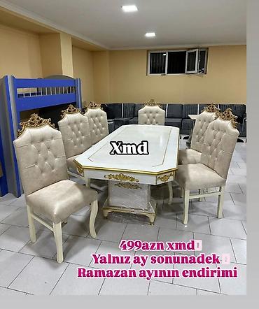 ramazan hefiyye: Dördbucaq masa, Qonaq otağı üçün, 6 nəfər, Açılmayan, Azərbaycan, 1 il zəmanət — 2