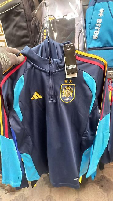 спортивный костюм для футбола: Мужская толстовка, L, Adidas, Новый, цвет - Синий, Бесплатная доставка — 1