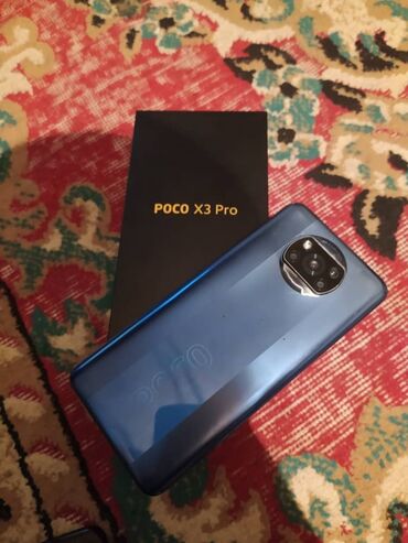 купить телефон поко: Poco X3 Pro, Колдонулган, 128 ГБ, түсү - Көк, 2 SIM