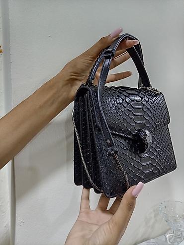 Çantalar: BVLGARI Serpenti Forever çanta - Rəng: qara - Material: ilan pulcuklu — 4