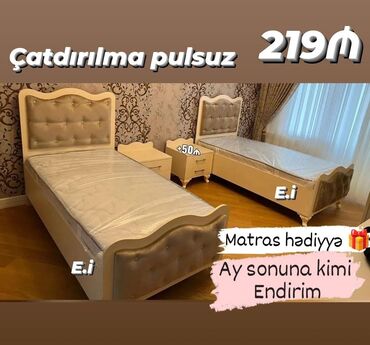 Masa və oturacaq dəstləri: Yeni, Təknəfərlik çarpayı, Matras ilə