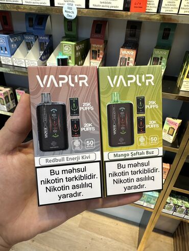 Qəlyan, vayp və aksesuarları: VAPUR vape 25k nikotin 5% Qarpız buz Greypfrut qarpız qarağat Qarağat