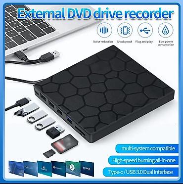 orico hdd box: 7-i-1 Xarici DVD/CD Yazıcı və USB Hub - USB 3.0 və Type‑C qoşulma — 2