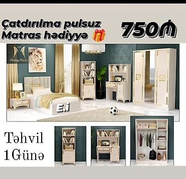 ucuz samavar: Uşaq/yeniyetmə yataq otağı mebel dəsti – müasir dizayn, 3 rəng — 1